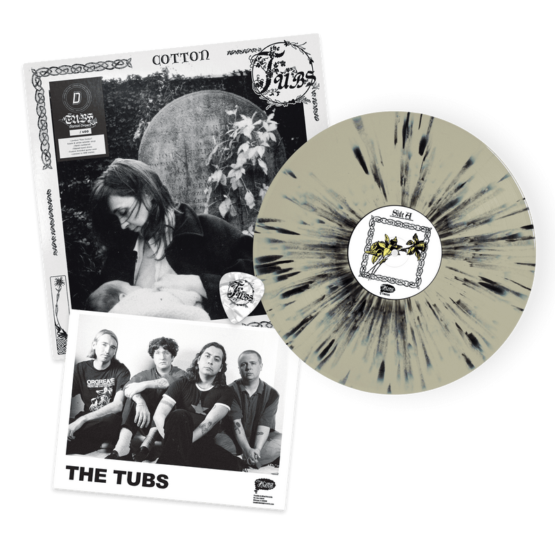 Tubs (The) - Cotton Crown: Raw Cotton Black & White Splatter Vinyl LP + Signed Photo Print + Custom Guitar Pick DINKED EDITION EXCLUSIVE 318 *Pre-Order