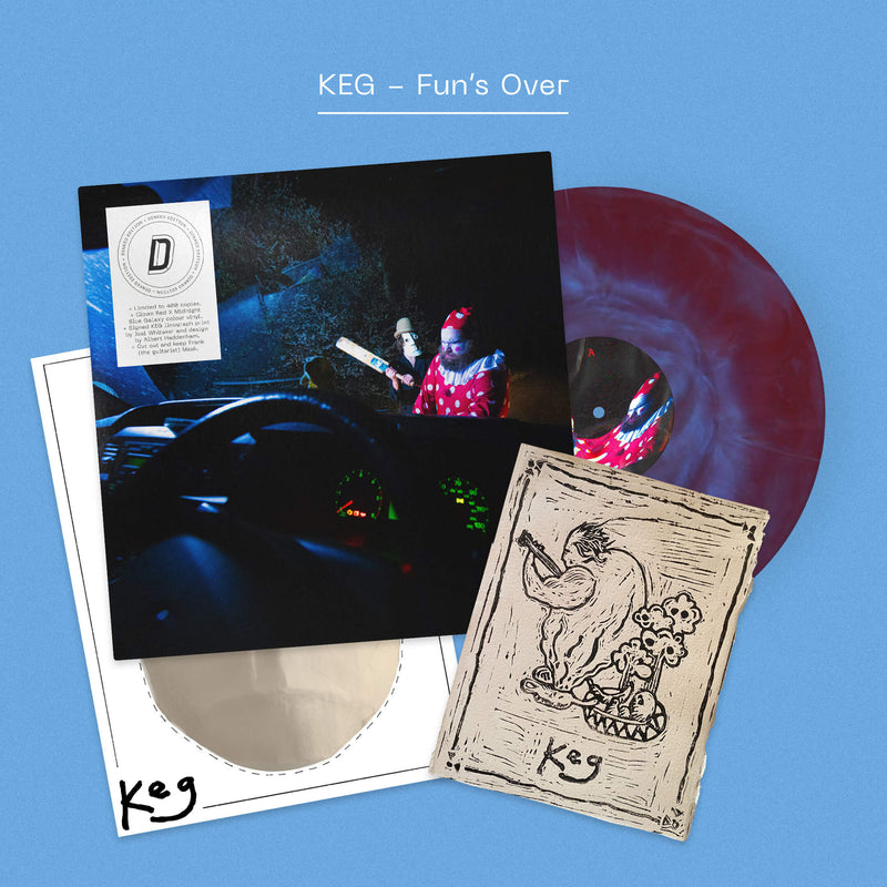 KEG - Fun’s Over: Clown Red/Midnight Blue Galaxy Vinyl LP + Signed Print DINKED EDITION EXCLUSIVE 322